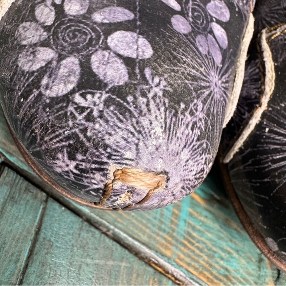 Rovers Womens Size 40 EUR Grey Leather Zip Laces Floral Steampunk Ankle Boots - Picture 16 of 16